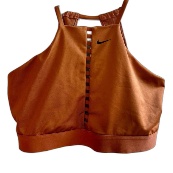 Nike Burnt Orange High-Neck Sports Bra - Picture 1 of 7